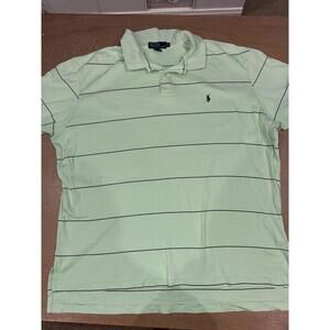 MENS Polo Ralph Lauren Mint Green Navy Striped Polo Shirt SZ XL
